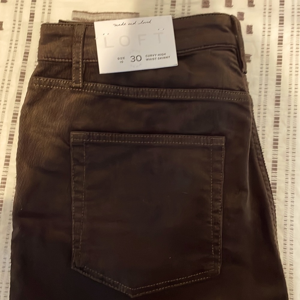 Loft Brown curvy high waist skinny cords. Size 10.